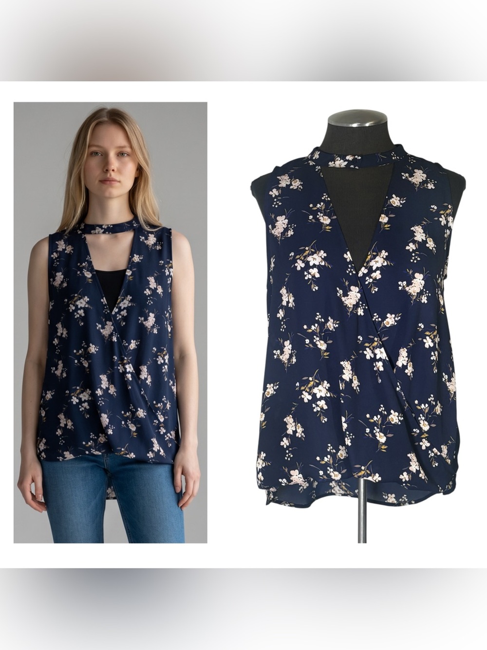 🆕 Lush – Floral Surplice Sleeveless High Low Top – Nordstrom - Medium